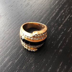 Black and Gold Chunky Statement Ring